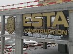 Объемные световые буквы "ESTA Construction" выполнены с использованием профилей ALS и Elkamet
